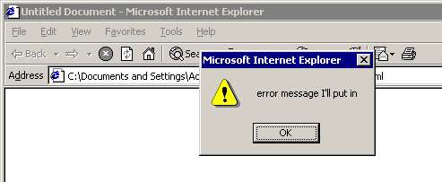 Image of a browser alert box from IE 6